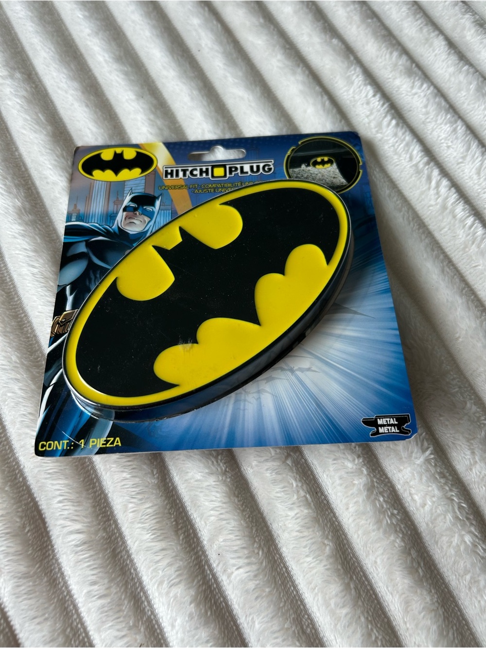 Batman Black & Yellow Oval Hitch Plug Emblem - Batman